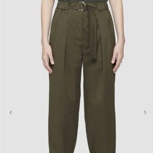 3.1 Phillip Lim Womens Twill Belted Utility Pants Army Green Size 2